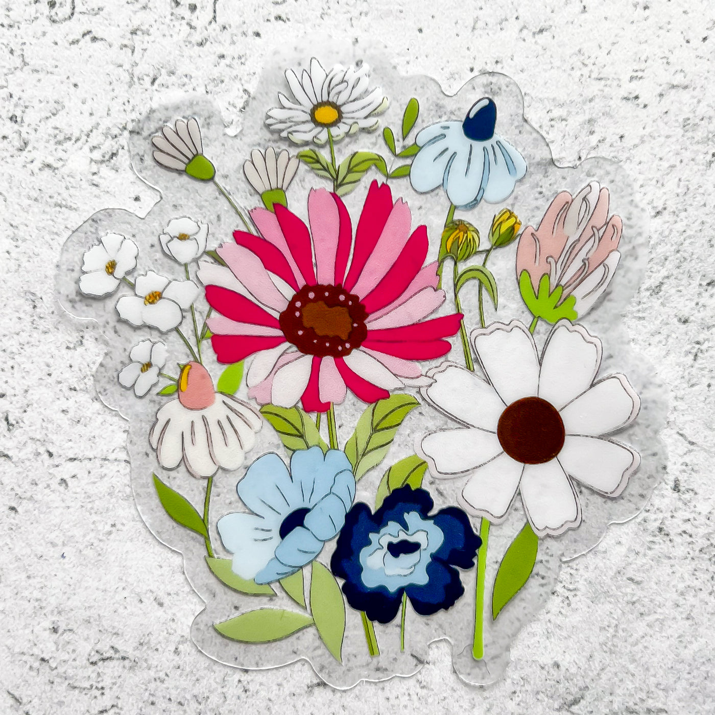 Lined spring blooms bouquet by Simpliday Paper Olga Nagorna.