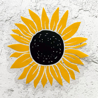 Sunflower clear vinyl stickers waterproof by Simpliday Paper, Olga Nagorna.