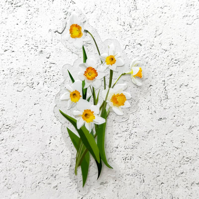 Daffodils bouquet clear vinyl stickers waterproof by Simpliday Paper, Olga Nagorna.
