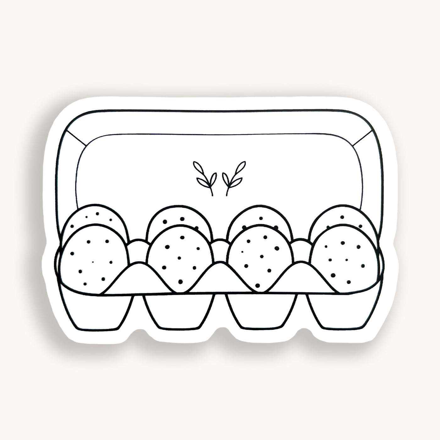 Line drawn eggs clear vinyl sticker comes with a solid white backing by Simpliday Paper, Olga Nagorna.
