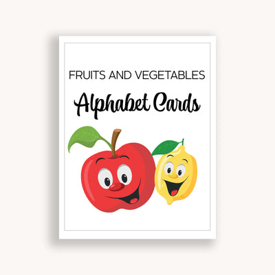 Simpliday Paper by Olga Nagorna Fruits and Vegetables ABC Cards Printable, Homeschool Printables Preschool Nursery Wall Art Alphabet, Letter ABCs Flashcards, Flash card.