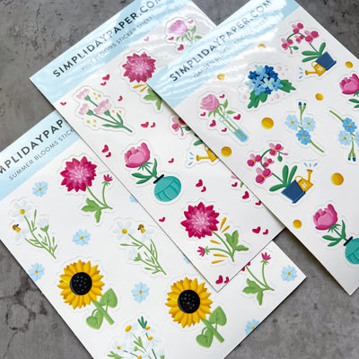 Flower stickers, college stickers, MacBook stickers, nature stickers, calendar stickers, plants stickers, sticker for mom, waterproof stickers