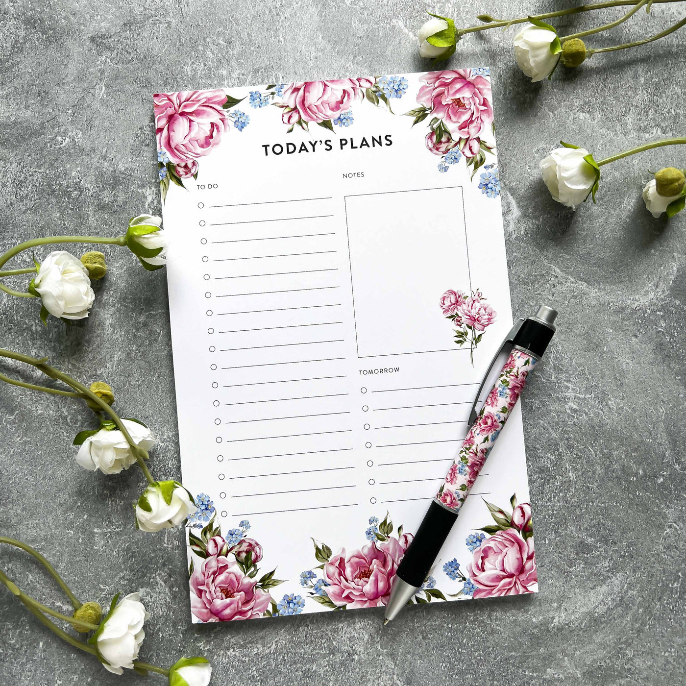 Pink Peony Planner Notepad