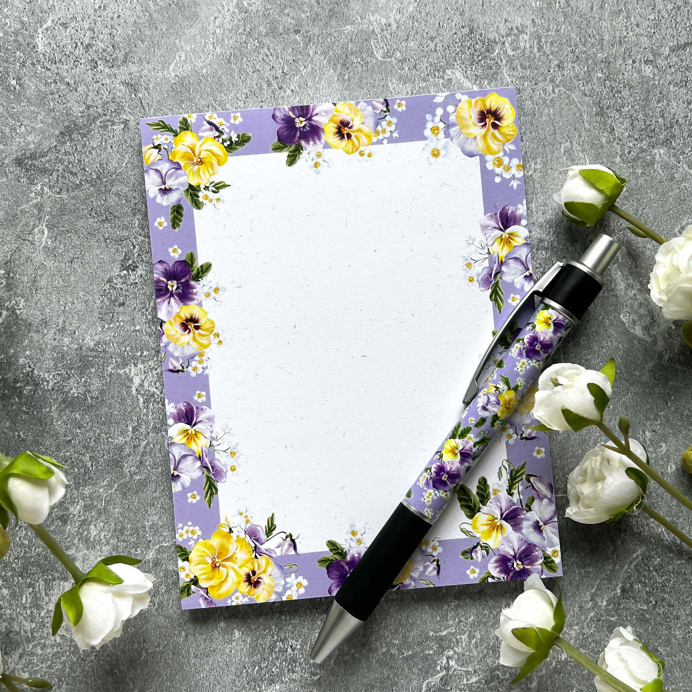Pansy Posies Floral Notepad