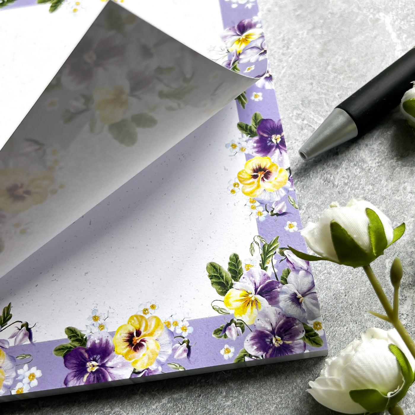 Pansy Posies Floral Notepad