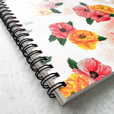 Flower notebook, planner notebook, recipe notebook, travellers notebook, notebook favors, elegant notebook, school notebook, travel notebook