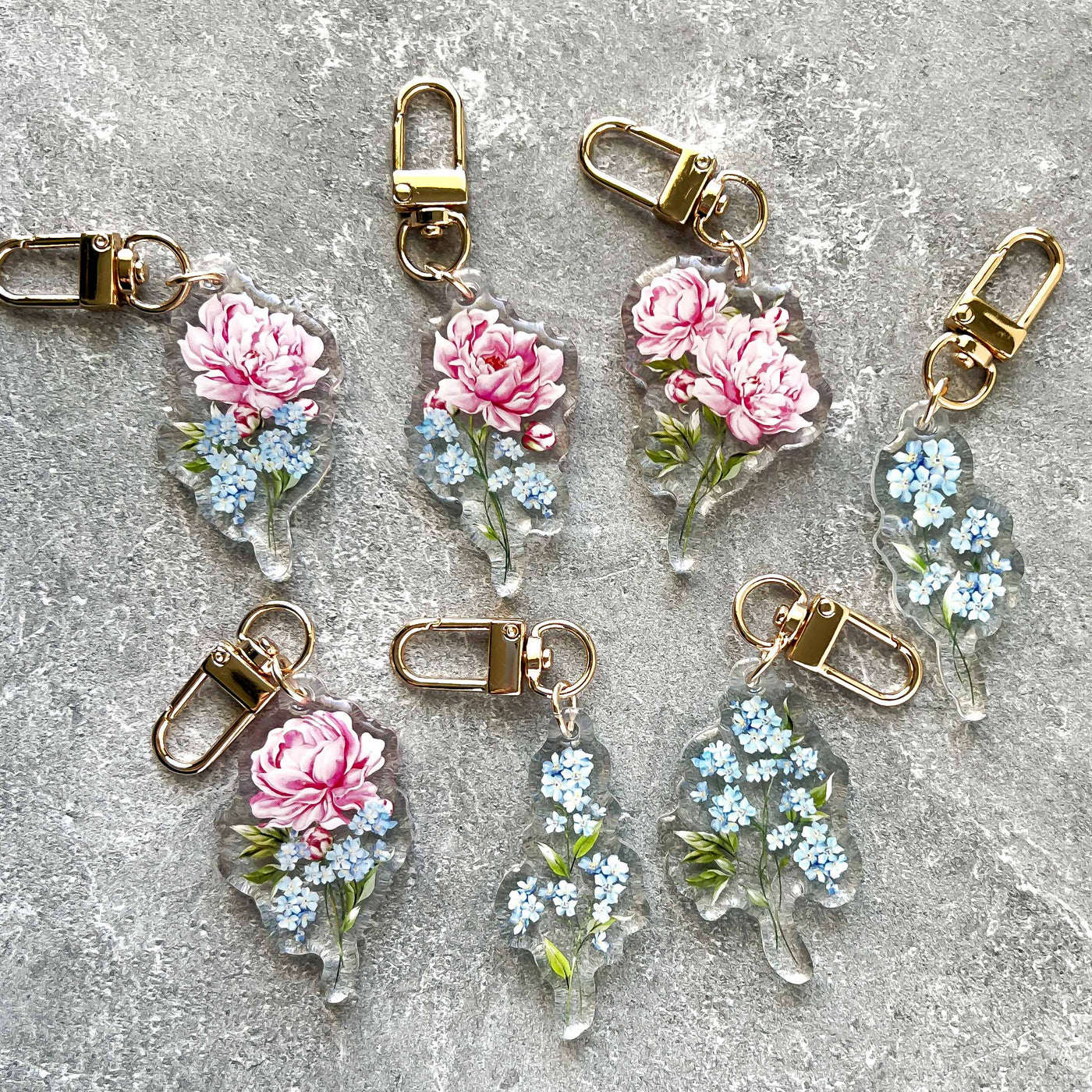 Forget-Me-Not Bouquet Keychain