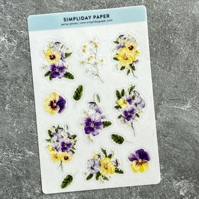 Pansy Posies Sticker Sheet