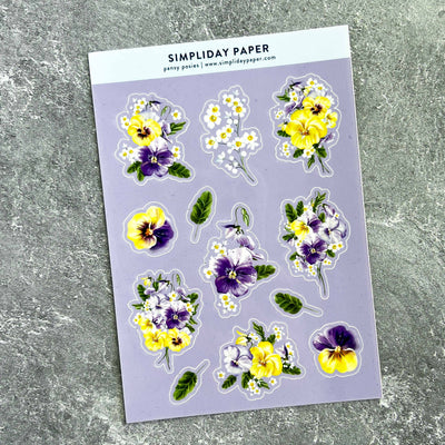 Pansy Posies Sticker Sheet