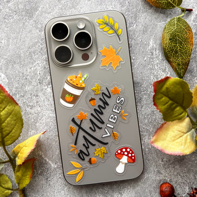 Fall stickers, autumn stickers, college stickers, MacBook stickers, nature stickers, calendar stickers, plants stickers, sticker for mom, waterproof stickers