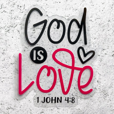 God is Love Clear Vinyl Sticker by Olga Nagorna Paper.