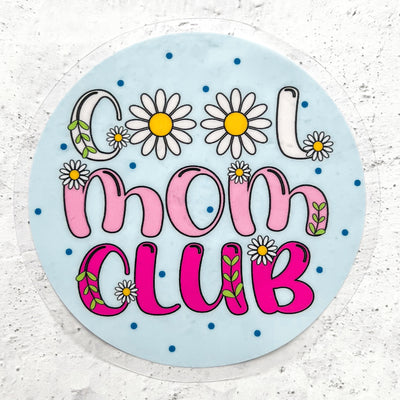 Cool Mom Club waterproof vinyl sticker by Simpliday Paper, Olga Nagorna.