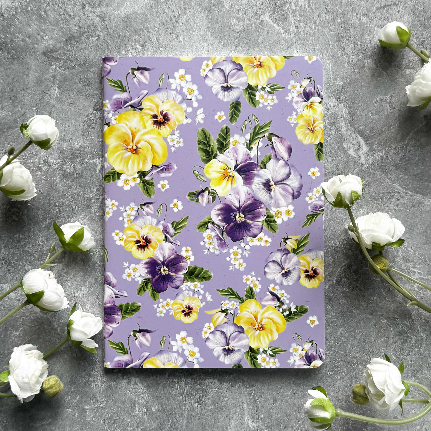 Pansy Posies Sewn Mini Notebook