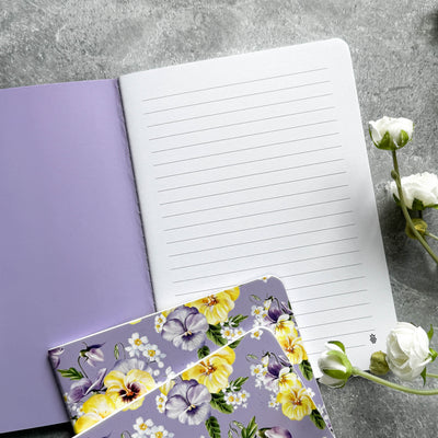 Pansy Posies Sewn Mini Notebook