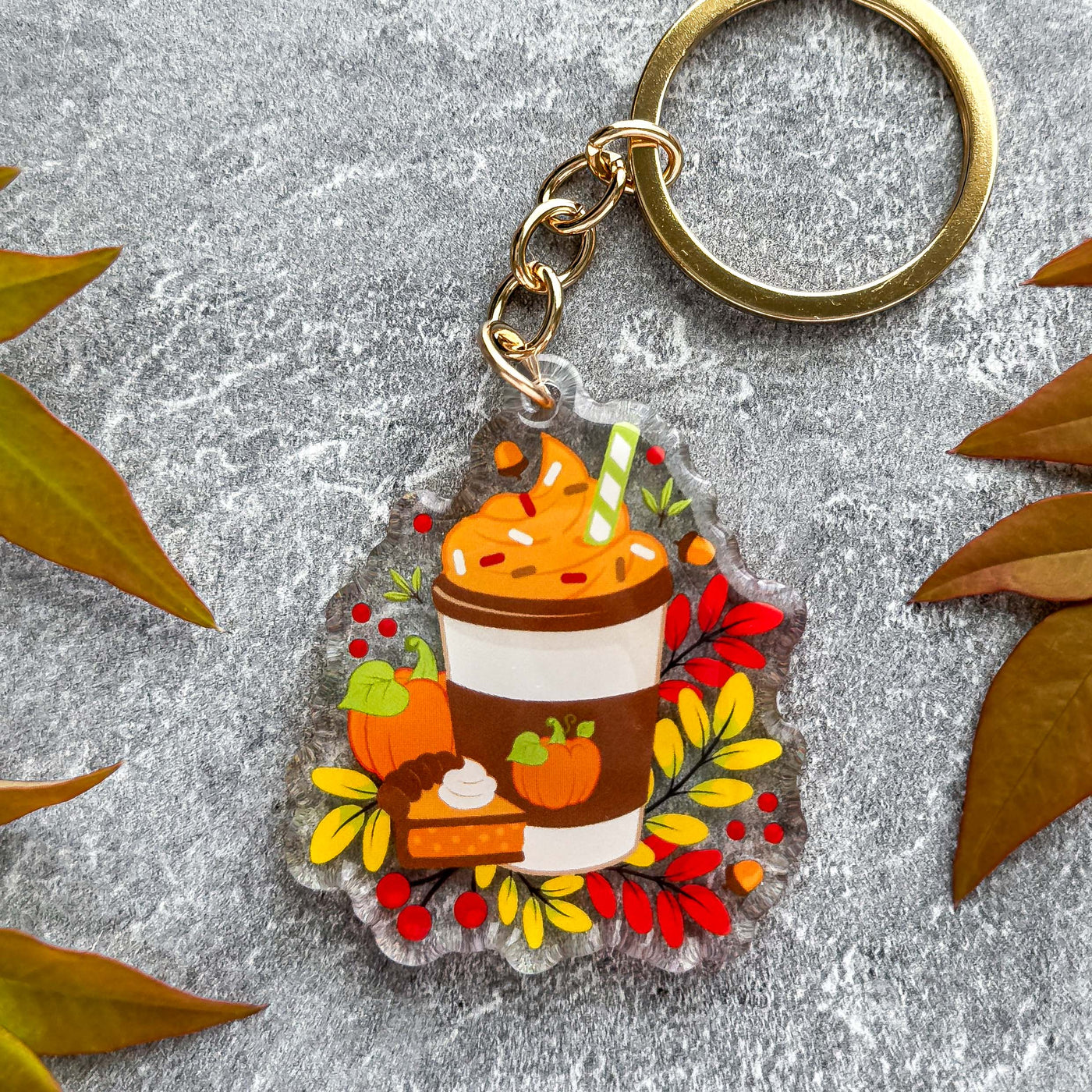 Autumn Cafe Keychain