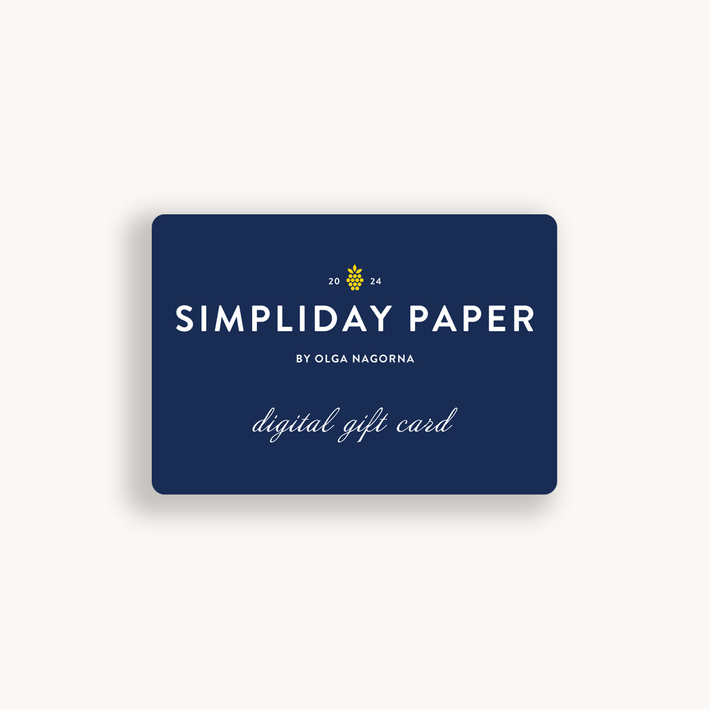 Simpliday Paper by Olga Nagorna Digital Gift Card.