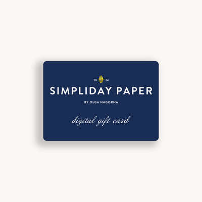Simpliday Paper by Olga Nagorna Digital Gift Card.