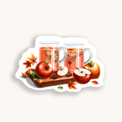 Apple cider vinyl sticker comes with a solid white backing, but is clear once the backing is removed. Can be used on mobile phones, water bottles, cups, binders, notebooks and more.