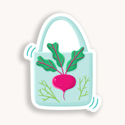 Beet sticker, offered in classic white with white background and white border once the backing is removed. Can be used on recipe binders, mobile phones, water bottles, cups, binders, notebooks and more.