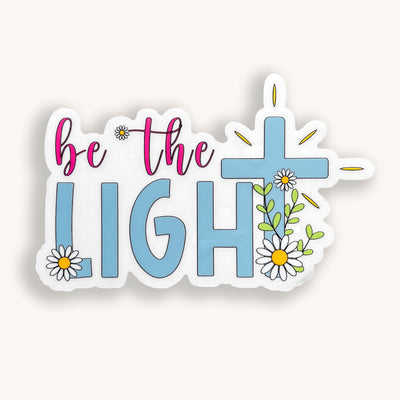 Be the Light clear vinyl sticker by Simpliday Paper, Olga Nagorna.