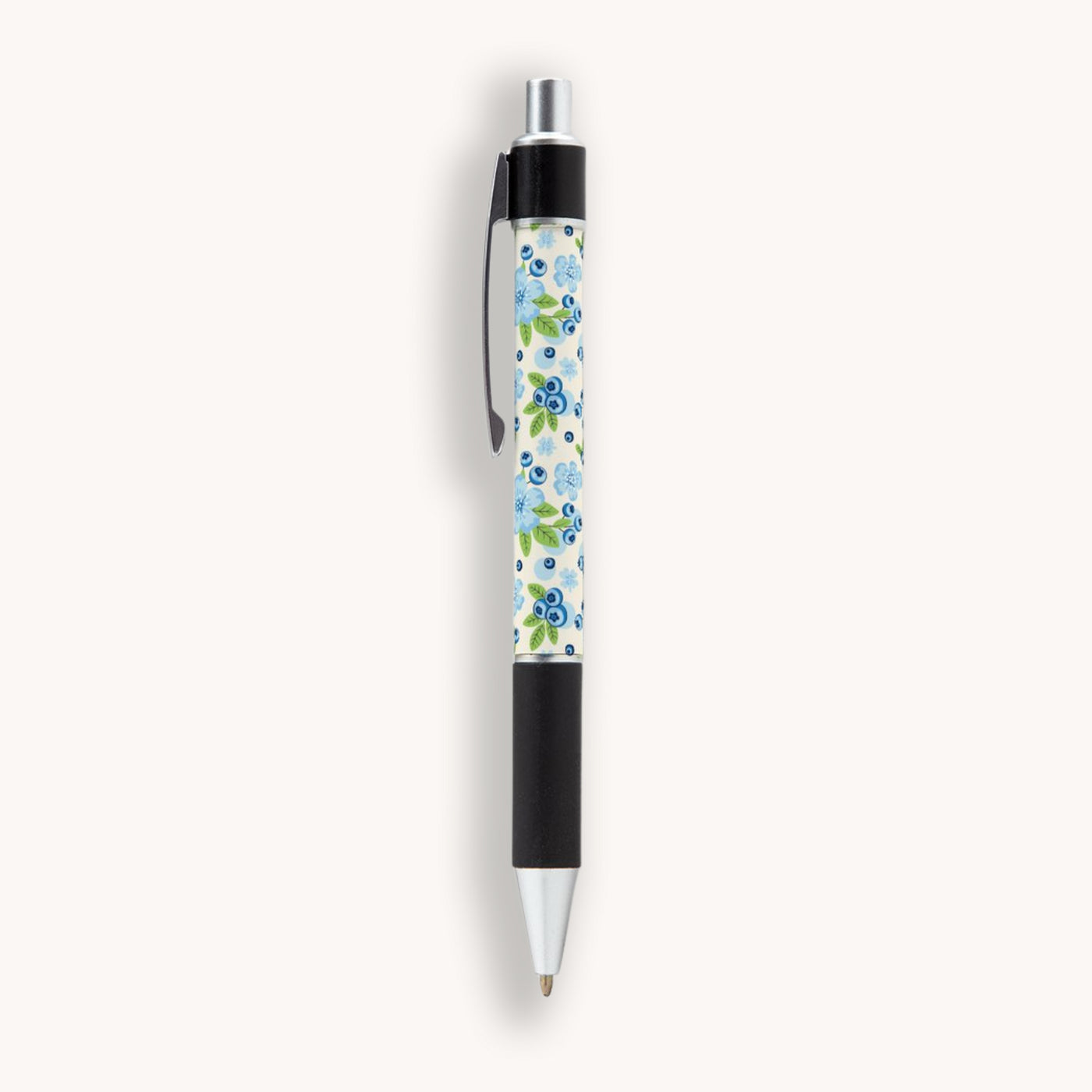Our beautiful Garden Blueberries Pen is the perfect companion for your Simpliday Paper notebooks and notepads and a staple for your desk or purse. This premium ballpoint pen features Simpliday Paper artwork that wraps entirely around the pen.