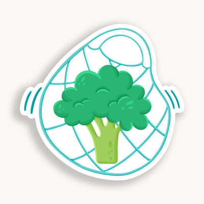 Clear broccoli vinyl sticker comes with a solid white backing, but is clear once the backing is removed. Can be used on recipe binders, mobile phones, water bottles, cups, binders, notebooks and more.