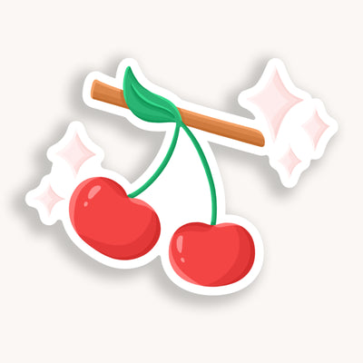 Clear cherries vinyl sticker comes with a solid white backing, but is clear once the backing is removed. Can be used on recipe binders, mobile phones, water bottles, cups, binders, notebooks and more.