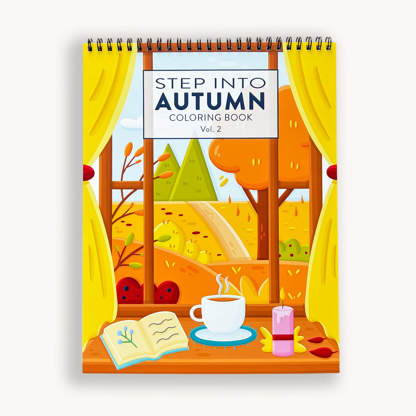 Color your way through autumn, a coloring book filled with pumpkin spice moments and cozy scenes, including fall bookstore and fall bakery.