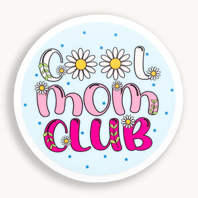 Cool Mom Club waterproof vinyl sticker by Simpliday Paper, Olga Nagorna.