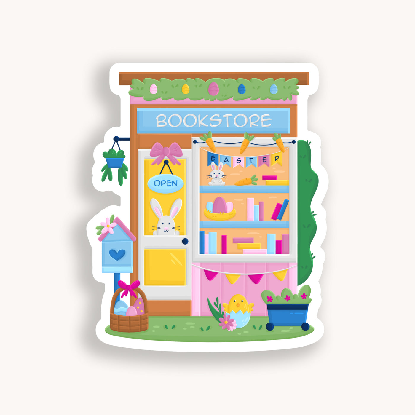Easter Bookstore Clear Sticker