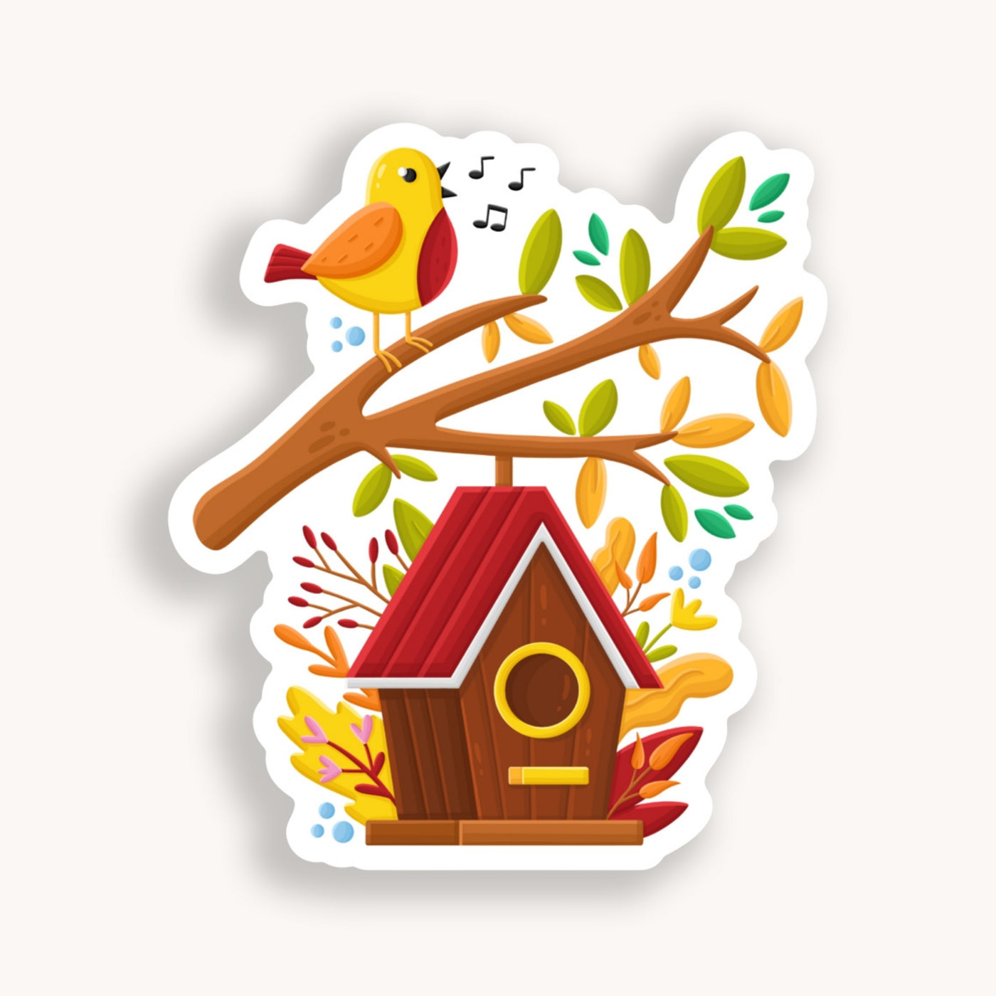 Autumn Birdhouse Sticker