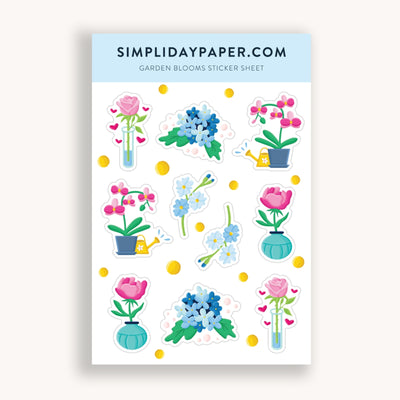 Flower stickers, college stickers, MacBook stickers, nature stickers, calendar stickers, plants stickers, sticker for mom, waterproof stickers