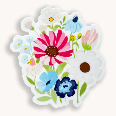 Spring blooms bouquet classic vinyl sticker by Simpliday Paper Olga Nagorna.