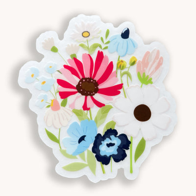 Spring blooms bouquet clear vinyl sticker by Simpliday Paper Olga Nagorna.