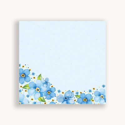 Write your daily notes on the colorful Forget-Me-Not floral sheets. These little notepads pair well with our Simpliday Paper notebooks and other stationery products.