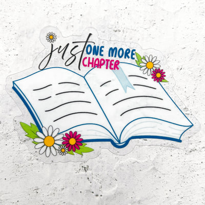 Just one more chapter waterproof vinyl sticker by Simpliday Paper, Olga Nagorna.