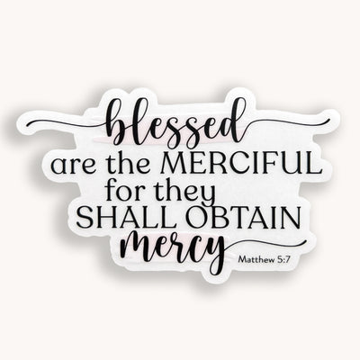Blessed are the merciful clear vinyl sticker by Simpliday Paper.
