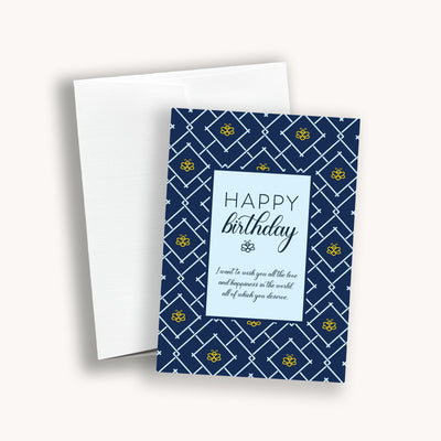 The perfect Birthday card for her or for him. This Midnight Bees card is navy color, A7 size with blank white interior and comes with a white linen envelope. Drop one in the mail or include as the perfect finishing touch to any Simpliday Paper gift!