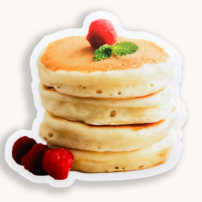 Buttermilk pancakes clear vinyl sticker by Simpliday Paper Olga Nagorna.