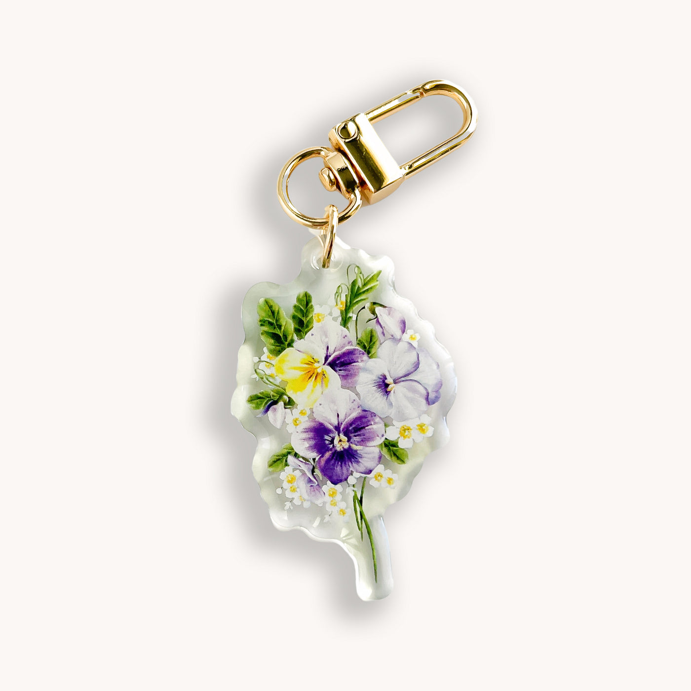 Purple Pansy Keychain