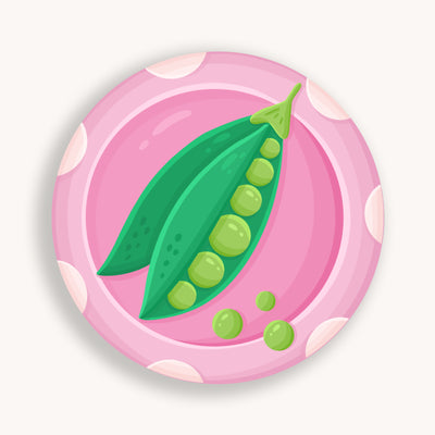 Peas vinyl sticker, offered in classic white with white background and white border once the backing is removed.