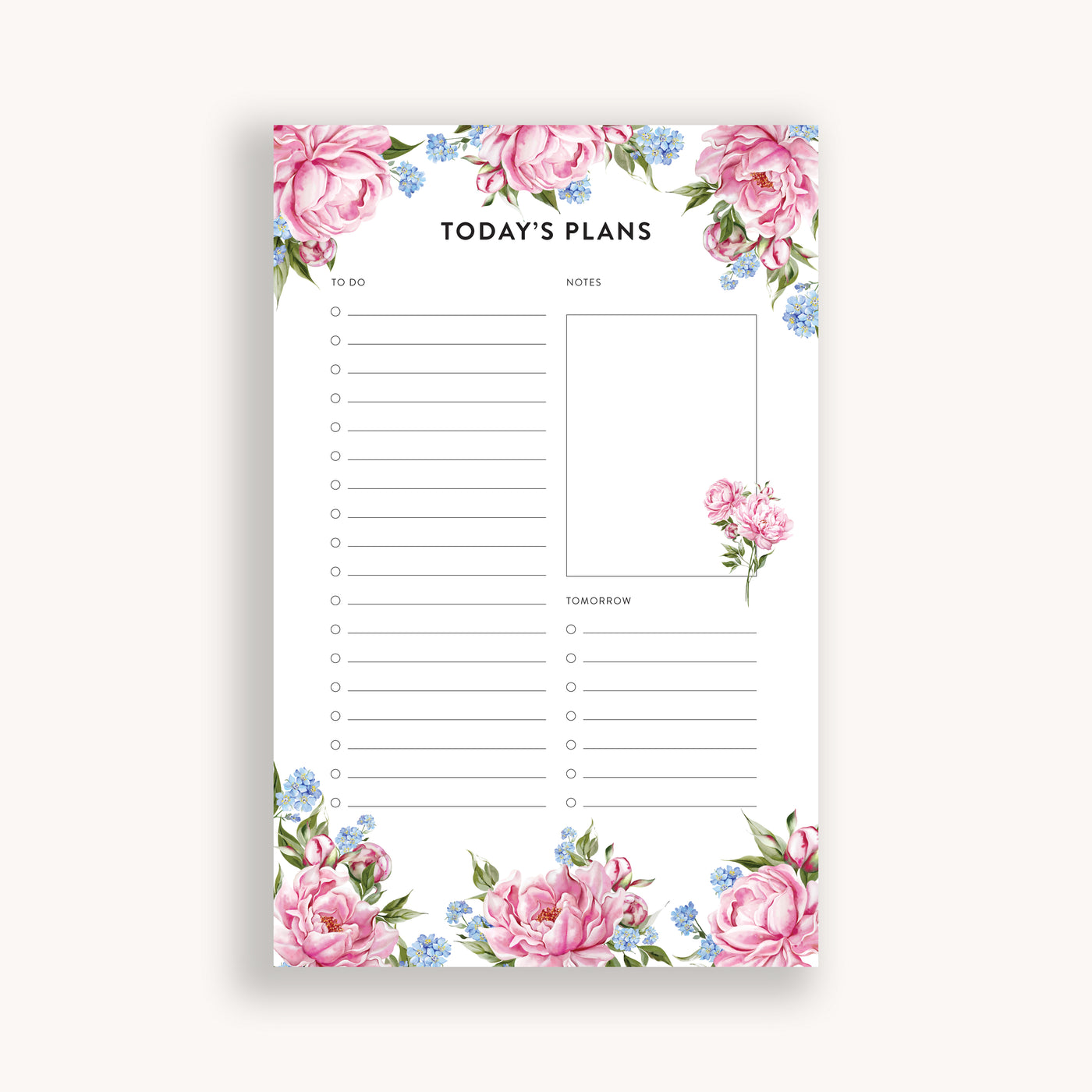 Pink Peony Planner Notepad