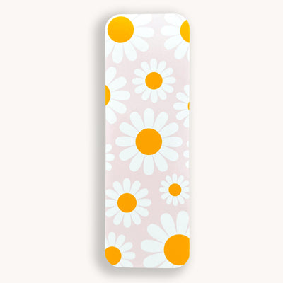 Daisies on a pink background bookmark with rounded corners by Simpliday Paper, Olga Nagorna.