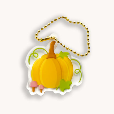 Pumpkin acrylic keychain. Double-sided, backside is the same design, but reversed.