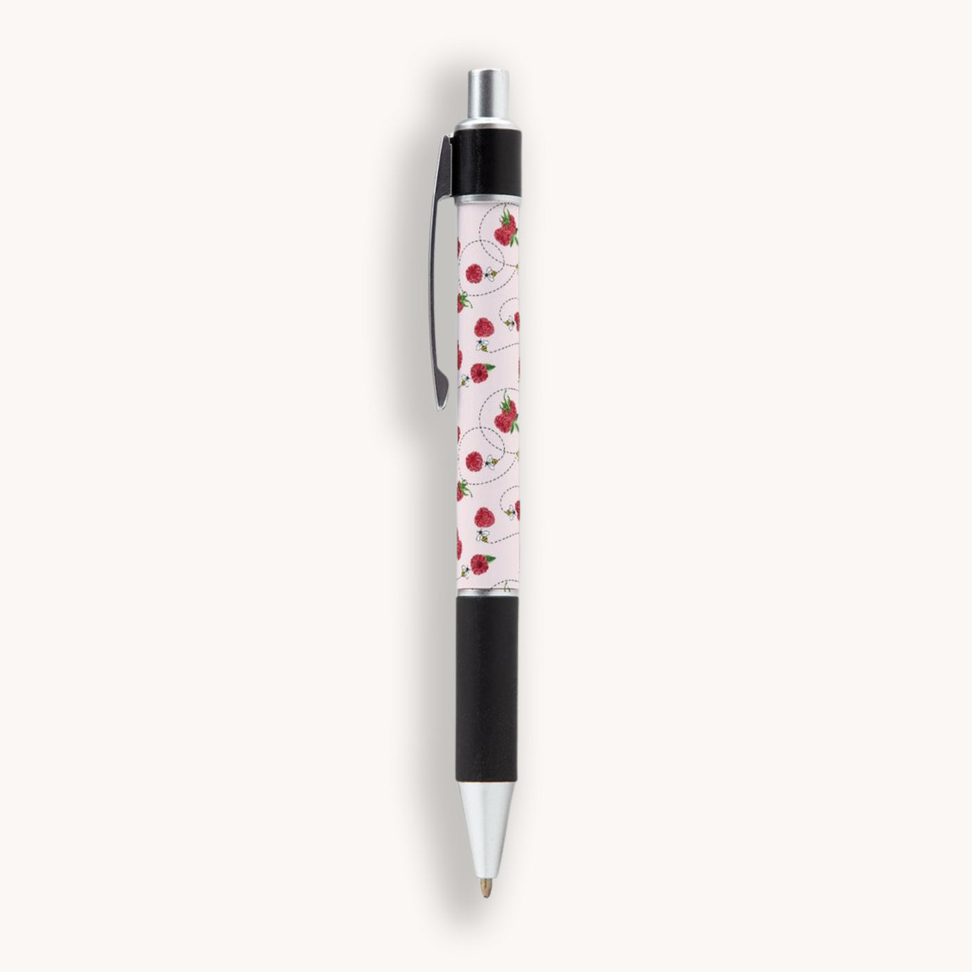 Our beautiful Raspberry Bee Pen is the perfect companion for your Simpliday Paper notebooks and notepads and a staple for your desk or purse. This premium ballpoint pen features Simpliday Paper artwork that wraps entirely around the pen.