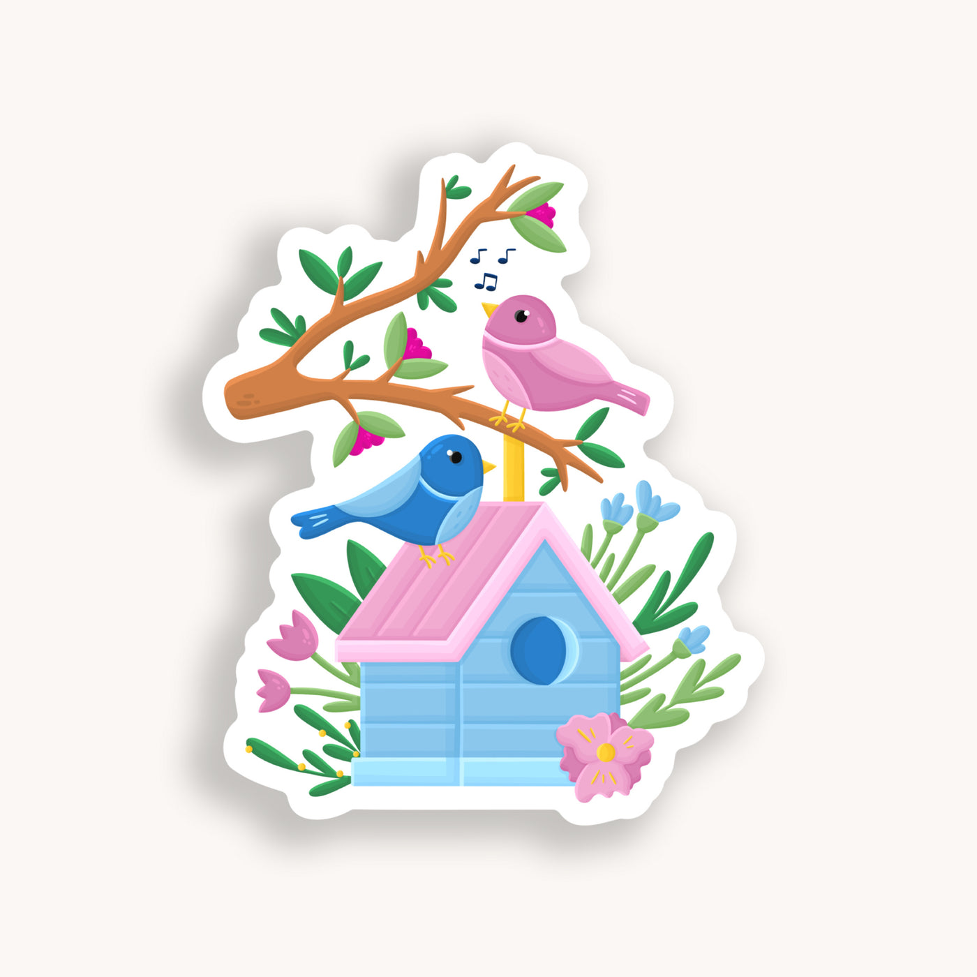 Spring Birdhouse Clear Sticker