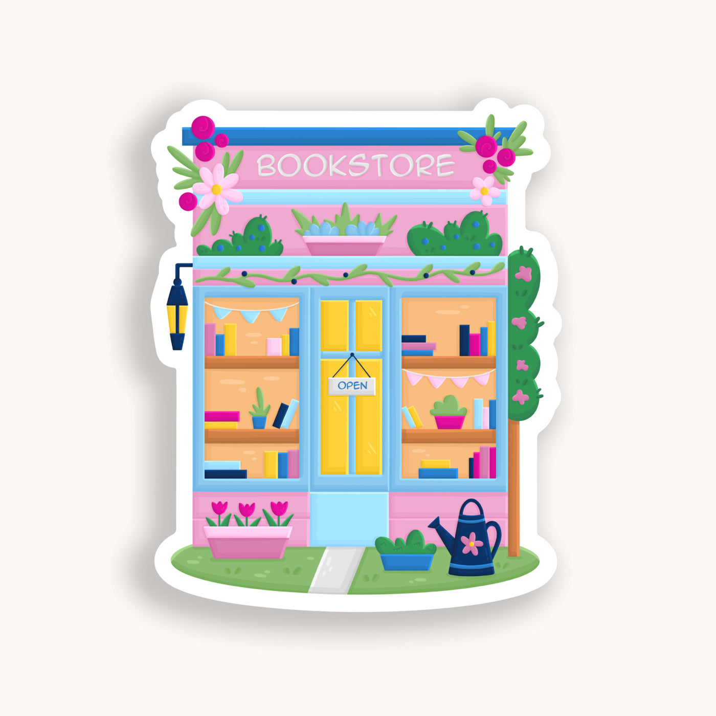 Spring Bookstore Clear Sticker