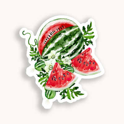 Green Flowers Watermelon Stickers (8 designs)