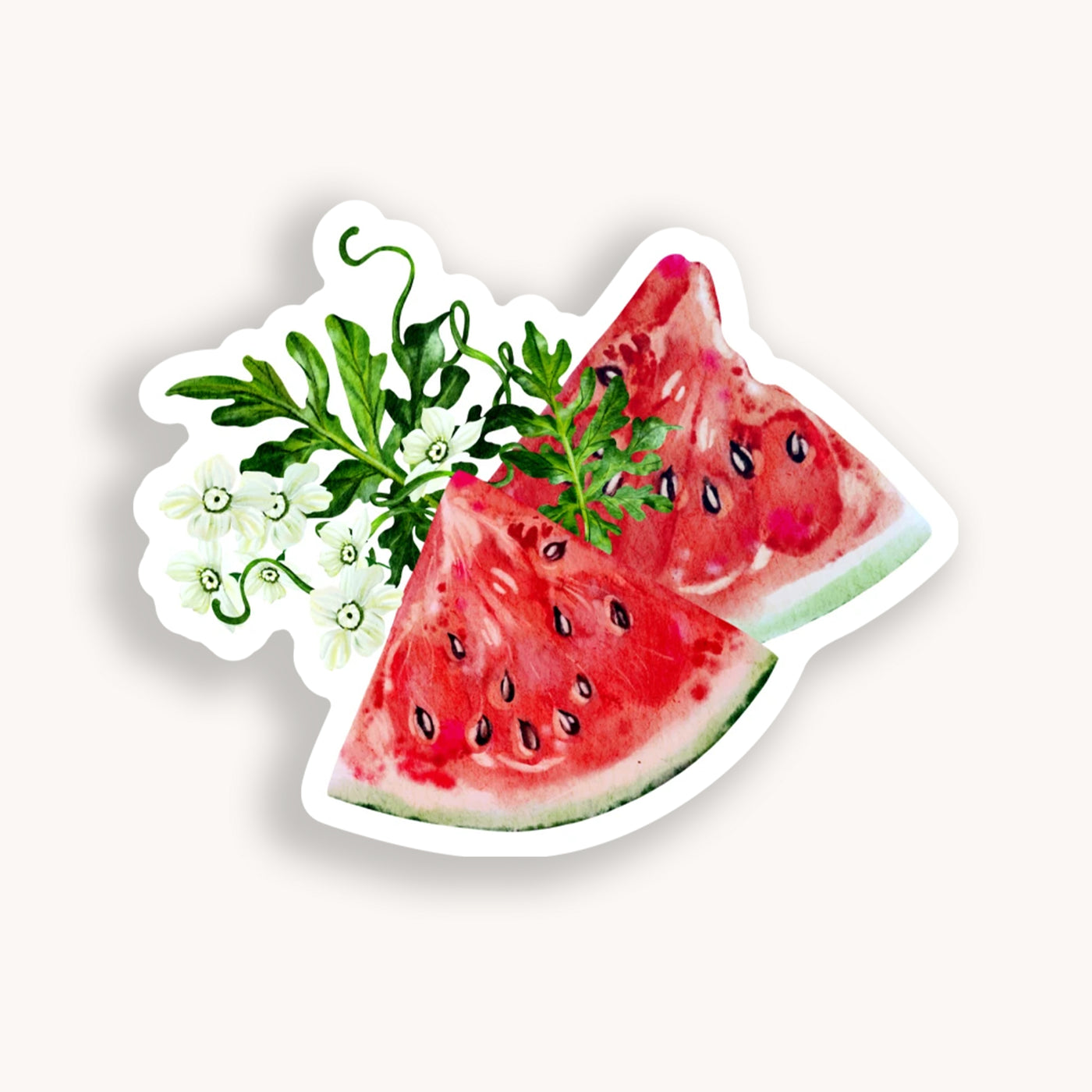 Green Flowers Watermelon Stickers (8 designs)