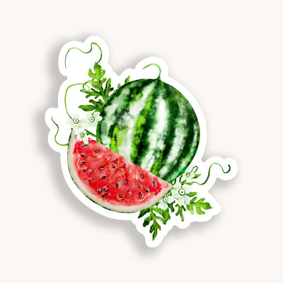 Green Flowers Watermelon Stickers (8 designs)